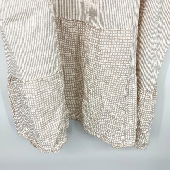 Shyloh Beige Polka Dot Sleeveless Linen Midi Dress - Picture 4 of 7